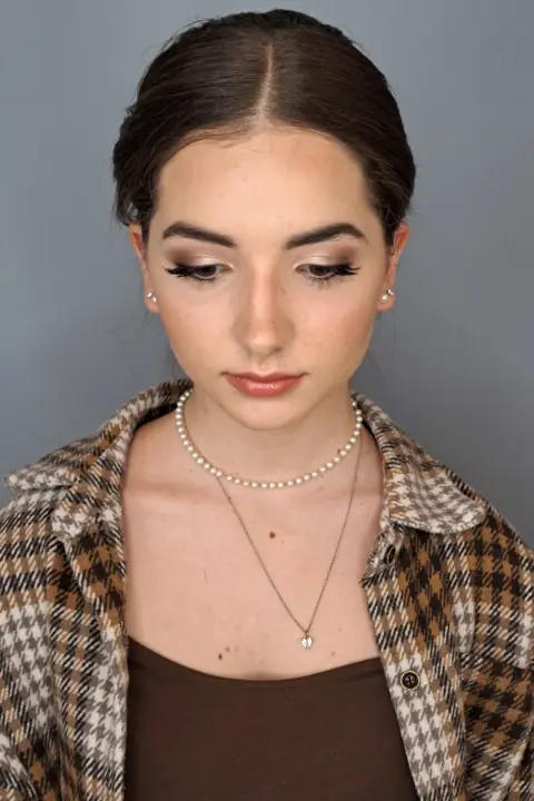 Girl posing with prom makeup