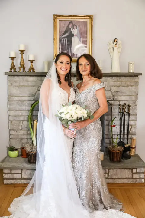 Mother and bride wedding picture